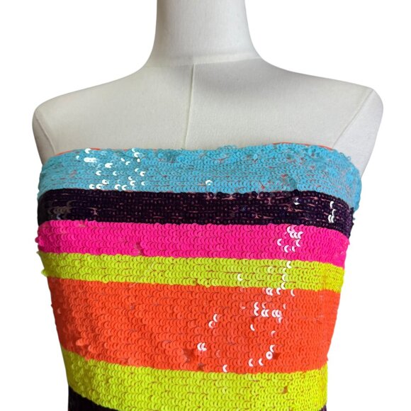 Ramy Brook Winnie Strapless Sequin Mini Dress Size 4 NWT | Multicolor Rainbow - Picture 7 of 15
